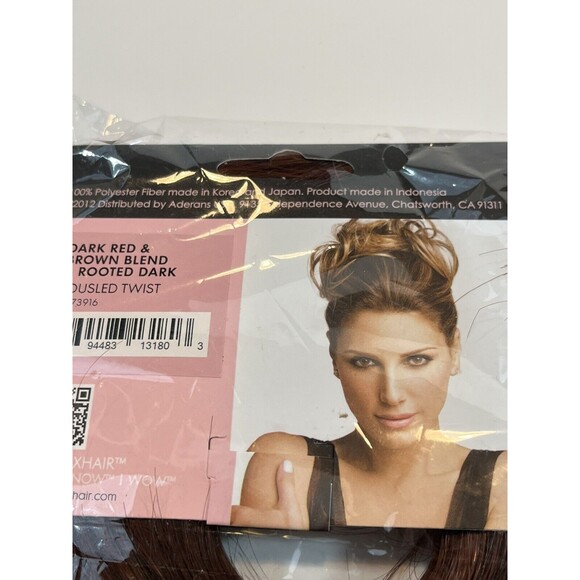 Wow Luxhair Tousled Twist Daisy Fuentes Dark Red Brown Blend Rooted Dark - Picture 4 of 5